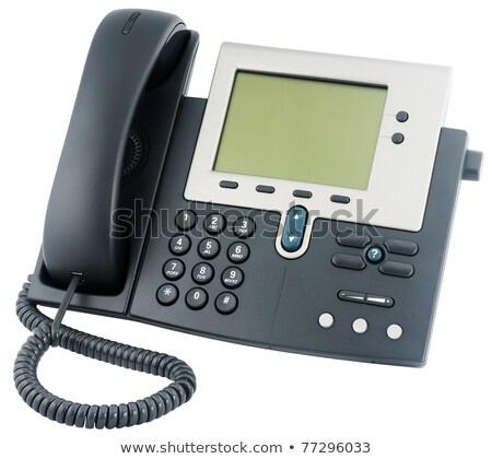 Office Ip Telephone Set With Lcd Display Isolated On White Zdjęcia stock © Vtls