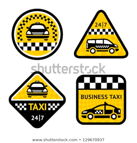 Taxi - Set Four Labels Stok fotoğraf © Ecelop