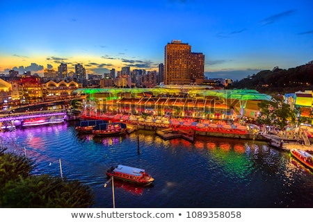 Zdjęcia stock: Nightlife At Clarke Quay Singapore River