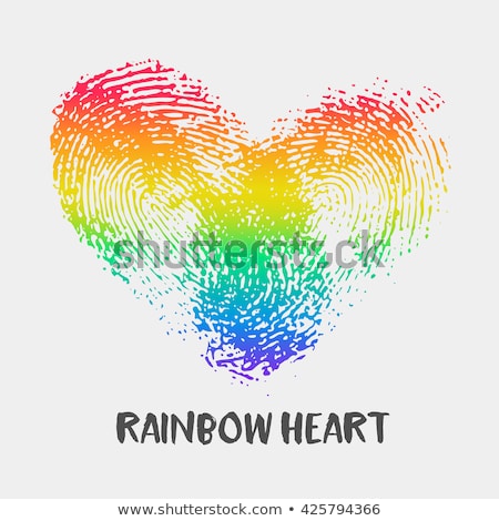 Stock photo: Rainbow Pride Thumbprint Fingerprint