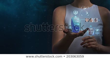 Stock photo: Unrecognizable Woman Holding Wearable Gadget