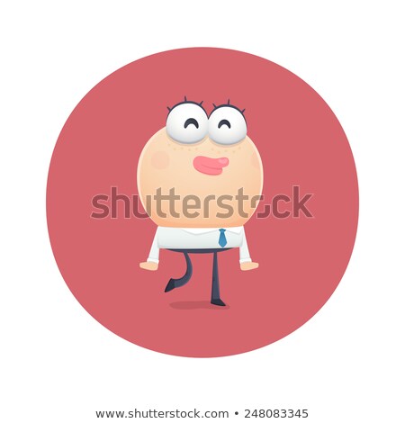 Foto stock: Funny Character Behaves Like A Shy Girl