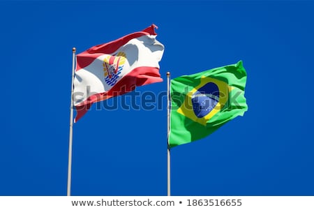 Stok fotoğraf: Brazil And French Polynesia Flags