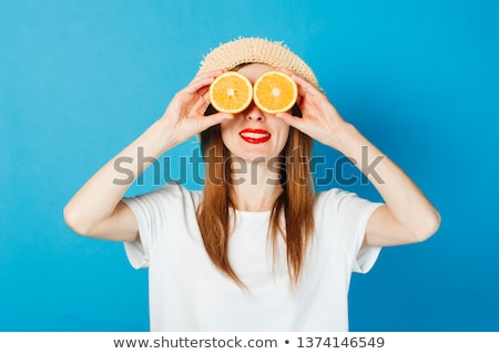 Foto stock: Girl In Orange Body Wear