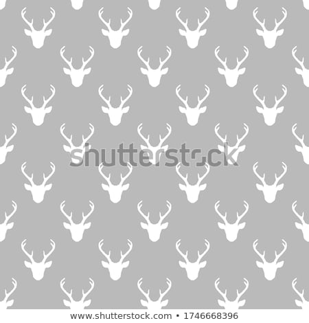 Stockfoto: Animals Heads Silhouette Seamless Pattern Vector Light Gray Wal