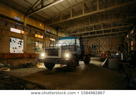 Сток-фото: Old Rotten Car In Abandoned Factory