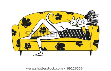 Foto d'archivio: Composite Image Of Man Relaxing On His Couch
