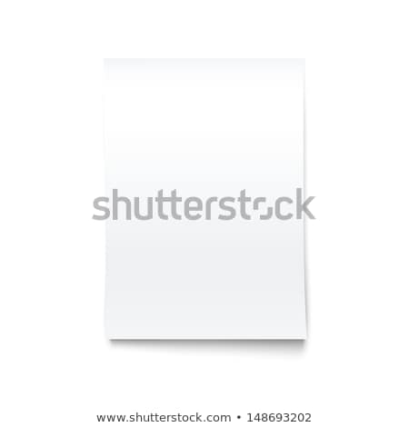 Foto stock: Blank White 3d Paper Canvas Vector White Blank Office Paper Mock Up Isolated On Gray Background Fo