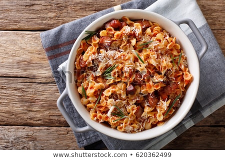 Foto stock: Pasta Bowl And Bacon