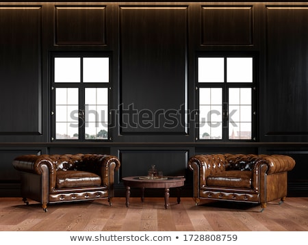 Foto stock: Classical Interior And Table With Whiskey 3d Rendering