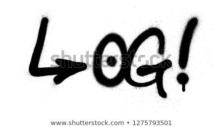 Stock photo: Graffiti Og Abbreviation Sprayed In Black Over White