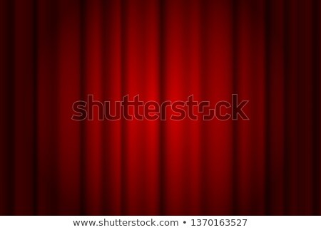 ストックフォト: Red Curtains Wide Background Illuminated By A Beam Of Spotlight Red Theater Show Curtain Vector Ill