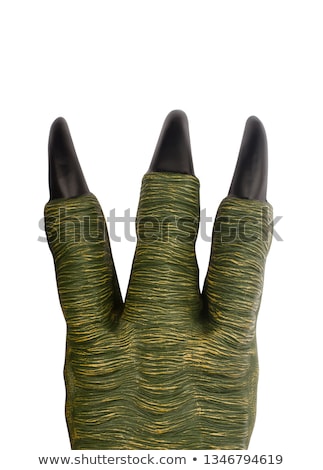 Stock foto: Green Dinosaur Paw With Claws