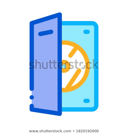 Foto stock: Disk Scratch Protection Icon Vector Outline Illustration