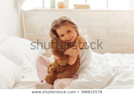 ストックフォト: Beautiful Girl Hugging Teddy Bear