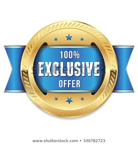 Foto stock: Exclusive Offer Blue Vector Icon Button