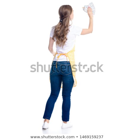 Сток-фото: Back View Portrait Of Young Woman In Towel