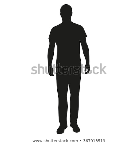 ストックフォト: Man Silhouette In Happy Pose