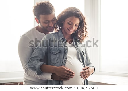 ストックフォト: Pregnant Beautiful Young Couple Expecting Baby Happy Family Po