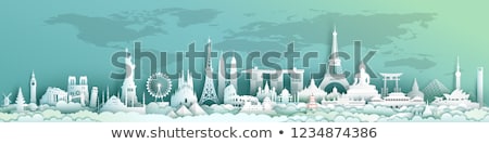 Stock photo: Travel Europe Paper Cut World Monuments