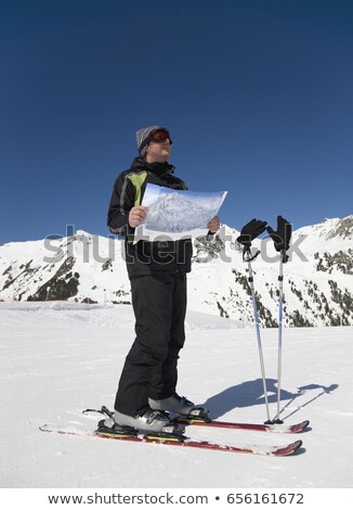 Stock photo: Man Reading Map On Ski Slope