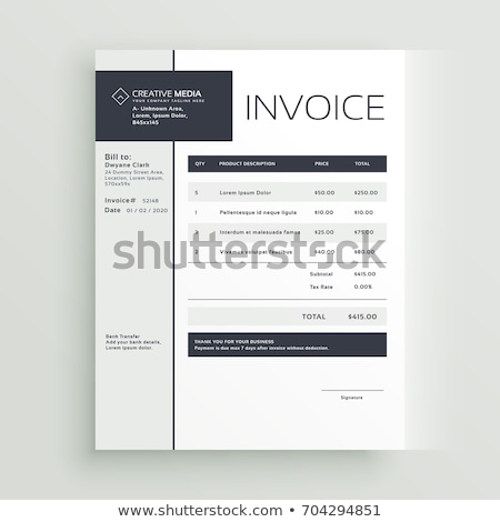 ストックフォト: Creative Invoice Template Vector Design