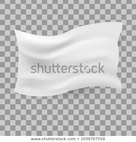 White Waving Flag Template On Transparen Background Stock foto © Makstorm