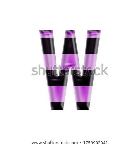 Zdjęcia stock: Black And White Stripes Letter W 3d