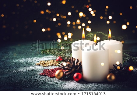 Stok fotoğraf: Christmas Candles And Decor