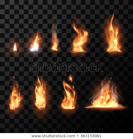 Foto stock: Vector Set Of Fire Torch