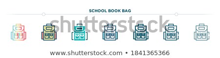 Foto stock: Set Of School Bags Filled With Supplies Vector