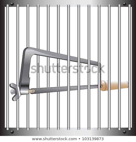 Stock photo: Prison Bar And Hacksaw
