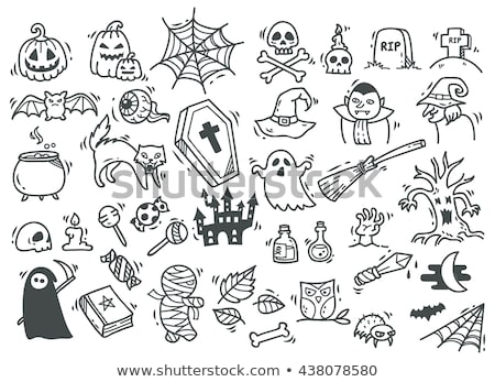 Stock fotó: Halloween Hand Drawn Elements