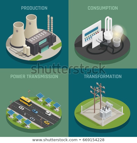 Zdjęcia stock: Wind Generator And Electrical Substation