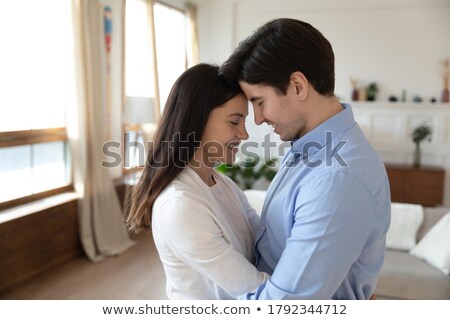 Foto d'archivio: Expression Pleasure Couple Of Affectionate People In Embrace Closeness