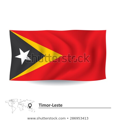East Timor Small Flag On A Map Background Stockfoto © ojal