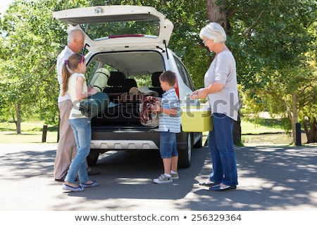 Zdjęcia stock: Family Going On Picnic In Countryside