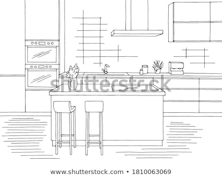 Foto stock: Sketch Illustration Of Oven