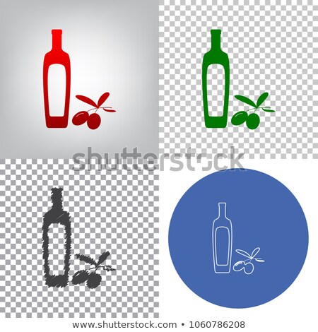 Foto stock: Four Glass Bottles With Extra Olive Oil
