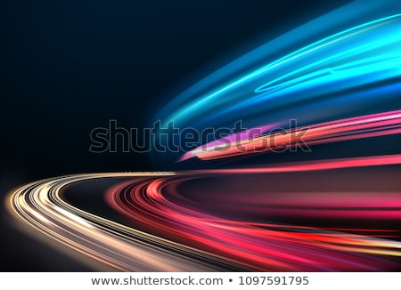 Сток-фото: Light Trails From Car On Highway