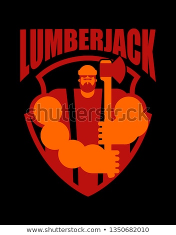 Stock fotó: Lumberjack Logo Woodcutter Sign Lumberman Symbol Feller With