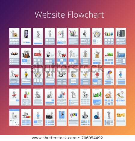 Stock fotó: 3d Small People - Website Flowchart