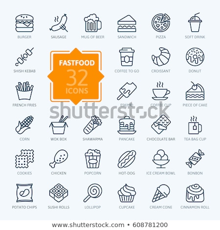 Stockfoto: Shish Kebab Line Icon