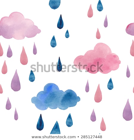 Сток-фото: Light Pink Baby Clouds Seamless Vector Pattern