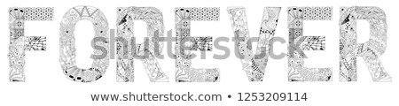 Foto stock: Word Forever For Coloring Vector Decorative Zentangle Object