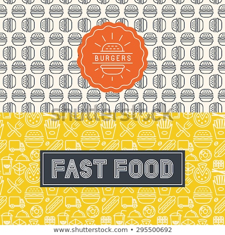 ストックフォト: Line Fast Food Package Labels