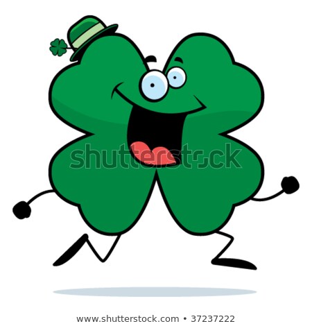 Foto stock: Cartoon Running Shamrock