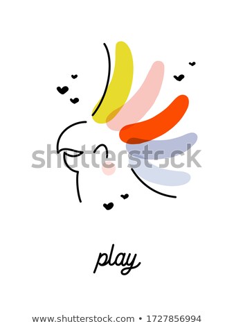 Zdjęcia stock: Vector Illustration Of Cheerful Cockatoo Parrot With Rainbow Crest