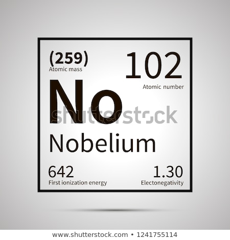Stock foto: Nobelium Chemical Element With First Ionization Energy Atomic Mass And Electronegativity Values Si