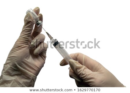 Сток-фото: Hand In White Gloves Handle Insulin Injection